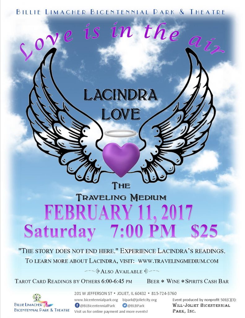 2017 Lacindra Love, Traveling Medium - Feb 11 Bicentennial Park Theatre